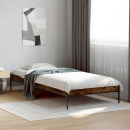 Berkfield Home Bed Frame without Mattress Smoked Oak 90x200 cm in Brown - thumbnail 2
