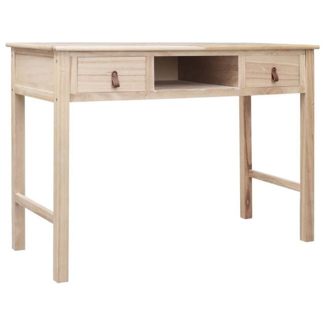 Berkfield Home Writing Desk Natural 110x45x76 cm Wood in Brown - Size: 110 x 45 x 76 cm - image 1