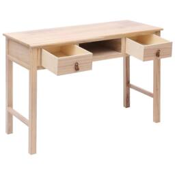 Berkfield Home Writing Desk Natural 110x45x76 cm Wood in Brown - Size: 110 x 45 x 76 cm - thumbnail 2