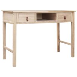 Berkfield Home Writing Desk Natural 110x45x76 cm Wood in Brown - Size: 110 x 45 x 76 cm - thumbnail 1