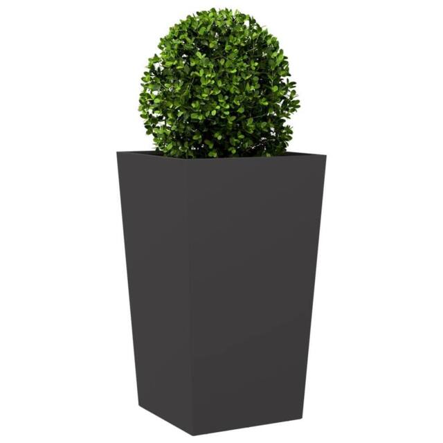 Berkfield Home Durable Garden Planter Black 45x45x75 cm Steel - Size: 45 x 45 x 75 cm - image 1