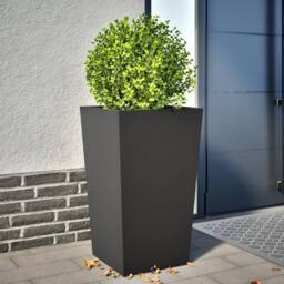 Berkfield Home Durable Garden Planter Black 45x45x75 cm Steel - Size: 45 x 45 x 75 cm - thumbnail 2