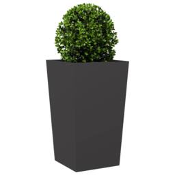 Berkfield Home Durable Garden Planter Black 45x45x75 cm Steel - Size: 45 x 45 x 75 cm - thumbnail 1
