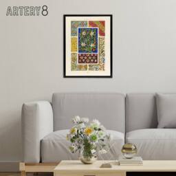 "Artery8 Floral Middle Ages Patterns Racinet Black Framed Canvas Wall Art - Size: W12"" x H16""" - thumbnail 3