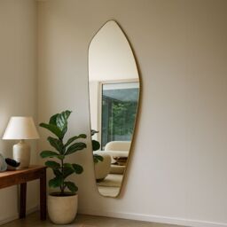 Agenzia 14 Modern Gold Metal Irregular Full Length Mirror 177cm x 61cm - Size: XL - thumbnail 2