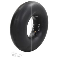 Berkfield Home Wheelbarrow Inner Tubes 2 pcs 15x6.00-6 Rubber in Black - thumbnail 6