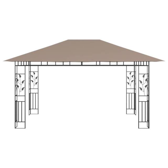 Berkfield Home Gazebo with Mosquito Net 4x3x2.73 m Taupe 180 g/m ² - image 1