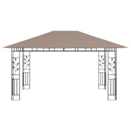 Berkfield Home Gazebo with Mosquito Net 4x3x2.73 m Taupe 180 g/m ²
