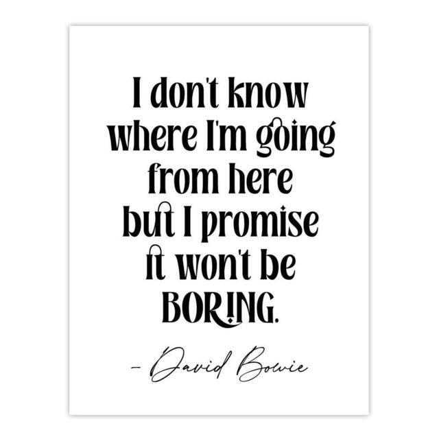 "Artery8 Don't Know Where I'm Going Promise Won't Be Boring Wall Art Print in White - Size: W12"" x H16""" - image 1