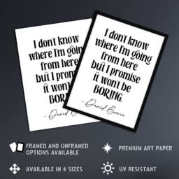 "Artery8 Don't Know Where I'm Going Promise Won't Be Boring Wall Art Print in White - Size: W12"" x H16""" - thumbnail 2
