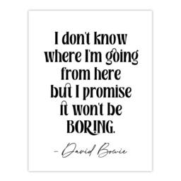 "Artery8 Don't Know Where I'm Going Promise Won't Be Boring Wall Art Print in White - Size: W12"" x H16""" - thumbnail 1