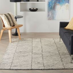 The Rug Shop UK Grey Wool Modern Geometric Abstract Graphics Easy To Clean Rug - Size: 240 cm x 300 cm - thumbnail 1