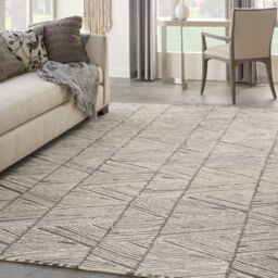 The Rug Shop UK Grey Wool Modern Geometric Abstract Graphics Easy To Clean Rug - Size: 240 cm x 300 cm - thumbnail 2
