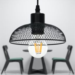 First Choice Lighting Set of 2 Cassidy - Small Black Mesh Easy Fit Metal Pendant Shades - thumbnail 5