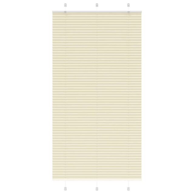 Berkfield Home Pleated Blind Cream 105x200 cm Fabric Width 104.4 cm Polyester - image 1