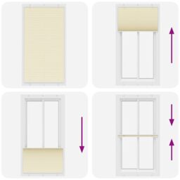 Berkfield Home Pleated Blind Cream 105x200 cm Fabric Width 104.4 cm Polyester - thumbnail 5