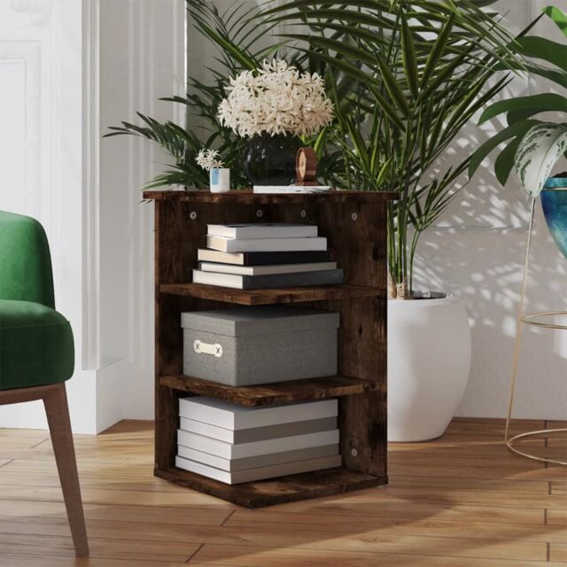 Berkfield Home Side Cabinet Smoked Oak 35x35x55 cm Engineered Wood in Brown - Size: 35 x 35 x 55 cm - image 1