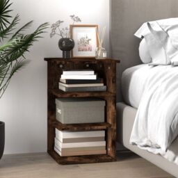 Berkfield Home Side Cabinet Smoked Oak 35x35x55 cm Engineered Wood in Brown - Size: 35 x 35 x 55 cm - thumbnail 3