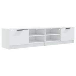 Berkfield Home TV Cabinets 2 pcs High Gloss White 80x35x36.5cm Engineered Wood - Size: 80x35x36.5 cm - thumbnail 1