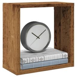 Berkfield Home Wall Cube Shelves 6 pcs Old Wood 30x15x30 cm Engineered Wood in Brown - Size: 30 x 15 x 30 cm - thumbnail 1