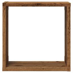 Berkfield Home Wall Cube Shelves 6 pcs Old Wood 30x15x30 cm Engineered Wood in Brown - Size: 30 x 15 x 30 cm - thumbnail 5
