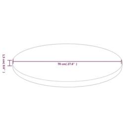 Berkfield Home Round Table Top Dark Brown √ò70x1.5 cm Treated Solid Wood Oak - Size: 70x1.5 cm - thumbnail 4