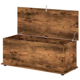 Pirlo Plush Large Wooden Storage Box Chest Trunk Rustic Brown - thumbnail 7