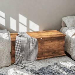 Pirlo Plush Large Wooden Storage Box Chest Trunk Rustic Brown - thumbnail 5