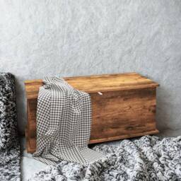 Pirlo Plush Large Wooden Storage Box Chest Trunk Rustic Brown - thumbnail 6