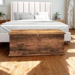 Pirlo Plush Large Wooden Storage Box Chest Trunk Rustic Brown - thumbnail 2