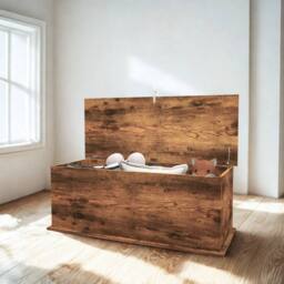 Pirlo Plush Large Wooden Storage Box Chest Trunk Rustic Brown - thumbnail 4