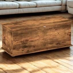 Pirlo Plush Large Wooden Storage Box Chest Trunk Rustic Brown - thumbnail 3