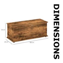 Pirlo Plush Large Wooden Storage Box Chest Trunk Rustic Brown - thumbnail 9