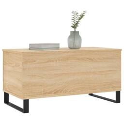 Berkfield Home Coffee Table Sonoma Oak 90x44.5x45 cm Engineered Wood in Light Brown - thumbnail 4