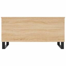 Berkfield Home Coffee Table Sonoma Oak 90x44.5x45 cm Engineered Wood in Light Brown - thumbnail 6