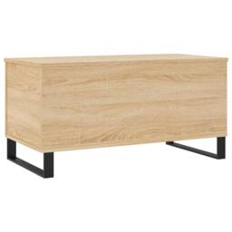 Berkfield Home Coffee Table Sonoma Oak 90x44.5x45 cm Engineered Wood in Light Brown - thumbnail 5
