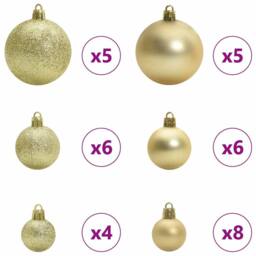 Berkfield Home Beautiful Artificial Pre-lit Christmas Tree Black 150 cm PVC - thumbnail 7