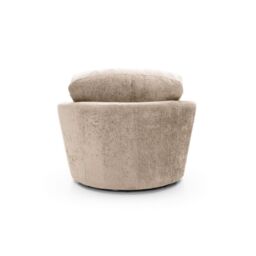 Abakus Direct Harriet Crushed Chenille Swivel Chair in Cream - thumbnail 3