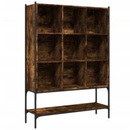 Berkfield Home Decorative Bookcase Smoked Oak 102x30x141.5 cm Engineered Wood in Brown - thumbnail 3