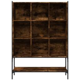 Berkfield Home Decorative Bookcase Smoked Oak 102x30x141.5 cm Engineered Wood in Brown - thumbnail 5