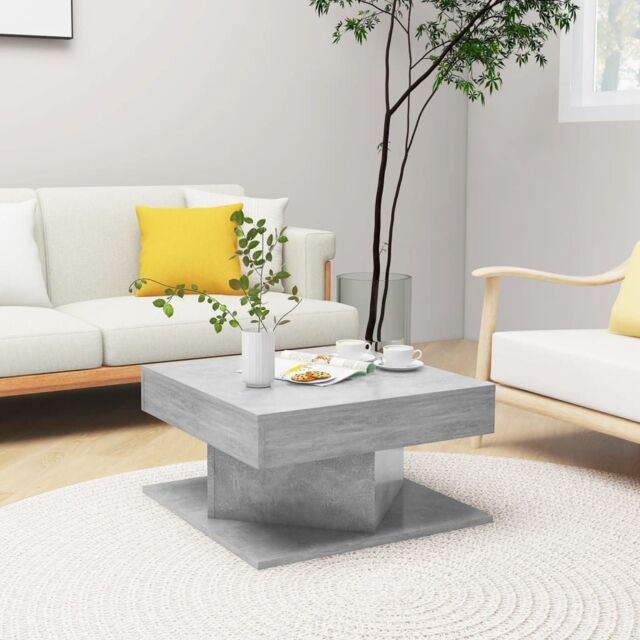 Berkfield Home Coffee Table Concrete Grey 57x57x30 cm Engineered Wood - Size: 57 x 57 x 30 cm - image 1