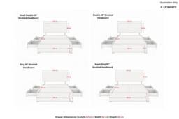 "Sloomy Sterling Plush Divan Bed Set No Drawers With 26"" Strutted Headboard & 12"" Matching Footboard in Light Grey - Size: King" - thumbnail 3
