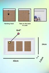 Arpan MDF Multi Aperture Photo Picture Frame 3, Aperture (3 Aperture) in White - thumbnail 2