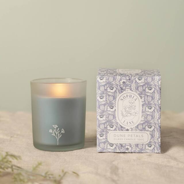 Sophia Lane Dune Petals Floral Candle - 100g in Light Blue - image 1