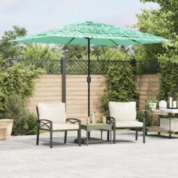 Berkfield Home Garden Parasol with Steel Pole Green 300x200x250 cm - Size: 300 x 200 x 250 cm - thumbnail 1