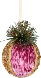 Shatchi 11.5cm Pink Glitter Bauble - 3Pcs Christmas Hanging Decorations - thumbnail 3