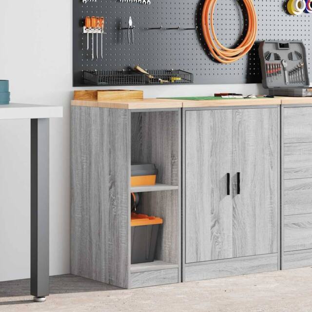 Berkfield Home Durable Garage Storage Cabinet Grey Sonoma 30x51x85 cm Solid Wood Pine - Size: 30 x 51 x 85 cm - image 1
