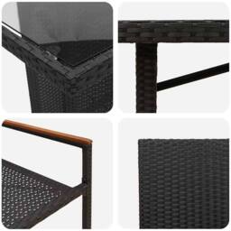 Berkfield Home 9 Piece Garden Dining Set Black Poly Rattan - thumbnail 9