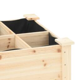Berkfield Home Durable Garden Planter with Grids 71x37x76 cm Solid Wood Fir in Beige - Size: 71 x 37 x 76 cm - thumbnail 8