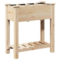 Berkfield Home Durable Garden Planter with Grids 71x37x76 cm Solid Wood Fir in Beige - Size: 71 x 37 x 76 cm - thumbnail 7